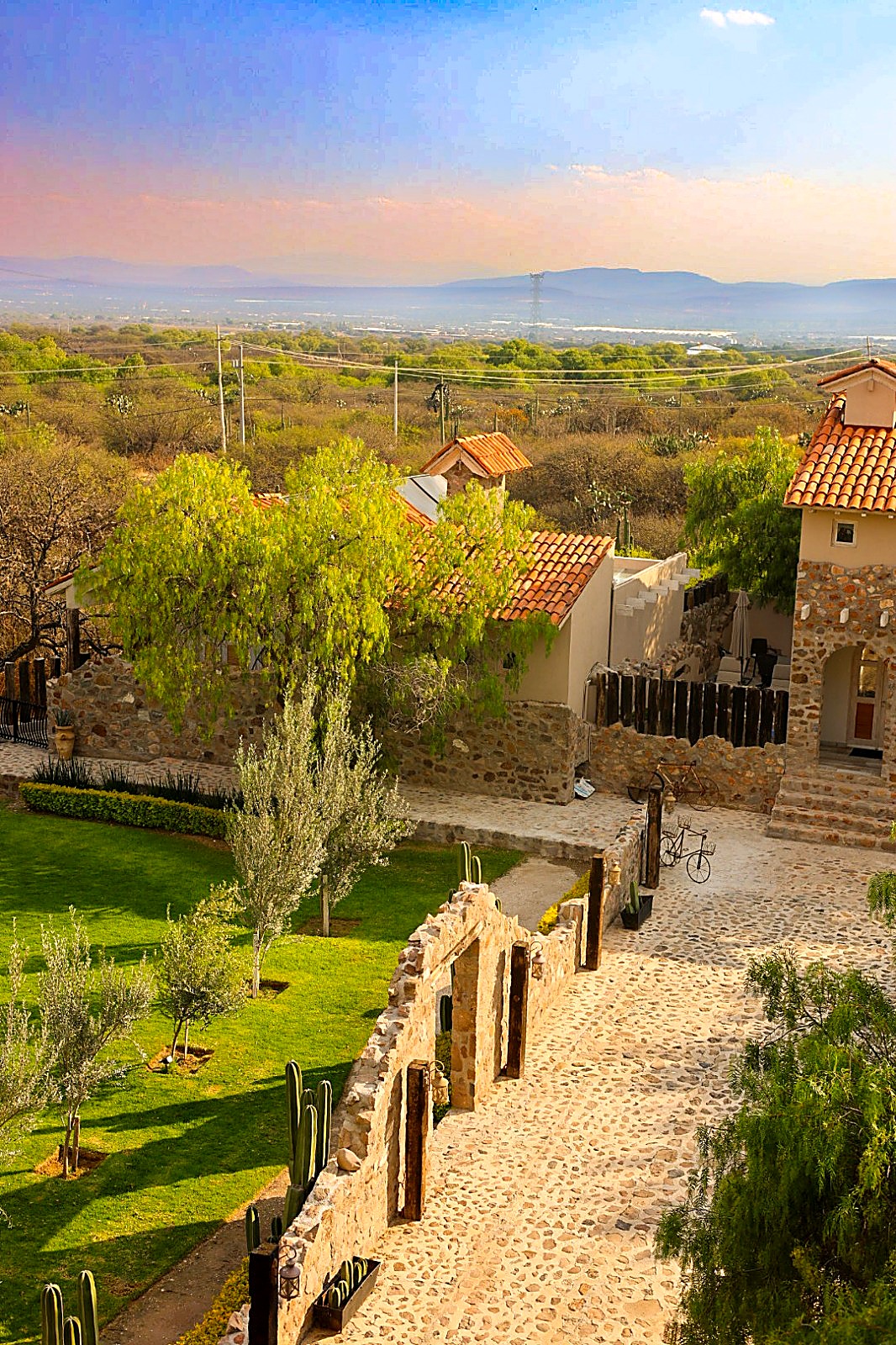 Vista aérea de la fachada